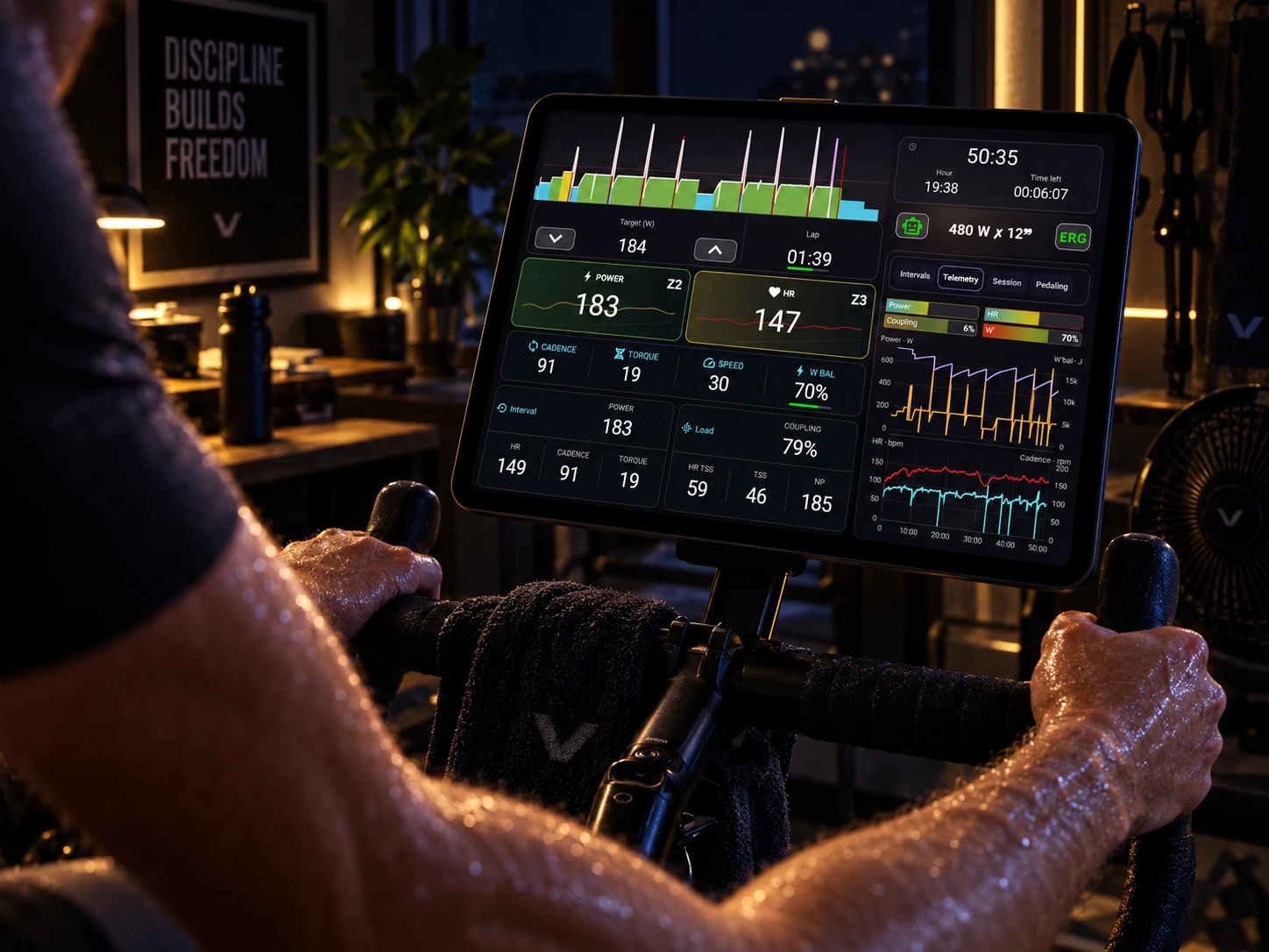 Real indoor training session with Vin at night