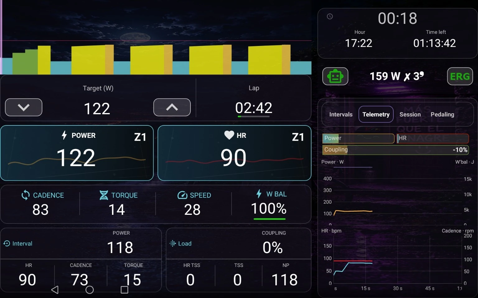 VinApp workout player on a tablet