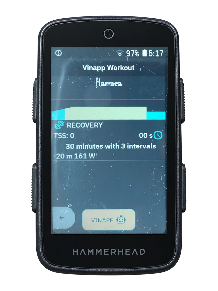 VinApp workout selected for use with VinHkE