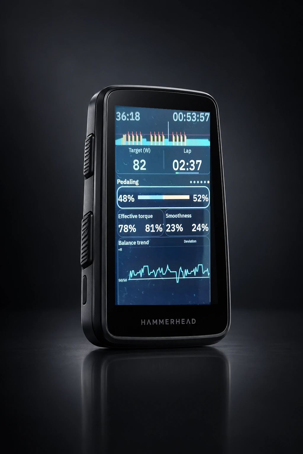 VinApp workout running on Karoo during a ride
